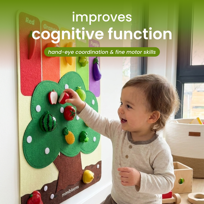 play food set - cutting fruits & felt tree
